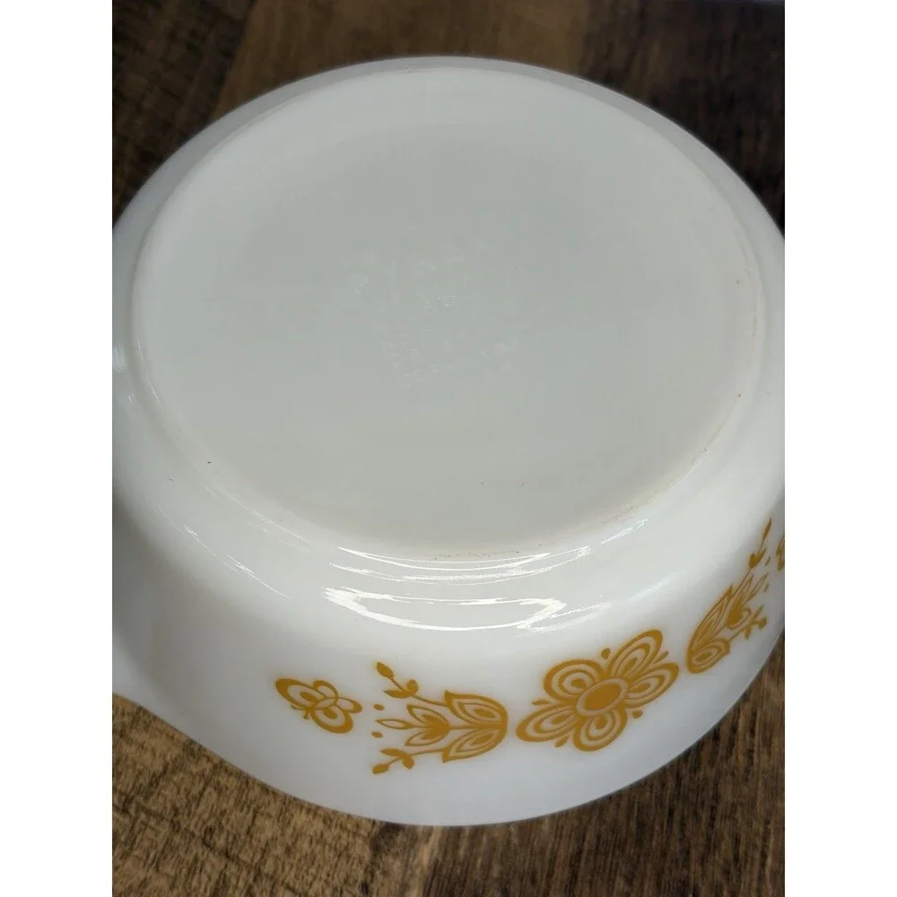 Pyrex Butterfly Gold 472 Casserole 1.5 Pt with Lid Vintage 1970s Bowl MINT - Picture 6 of 11